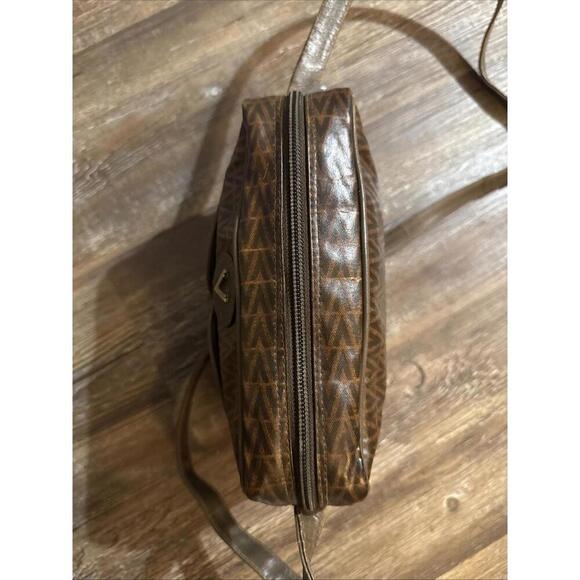 MARIO VALENTINO V Logo Shoulder Cross Body Bag PVC Leather Brown 7625L - Picture 6 of 15